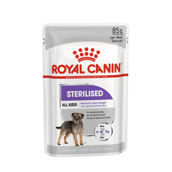 Royal Canin Sterilised All Sizes – Hrană Umedă Pate pentru Câini Sterilizați – 85 g
